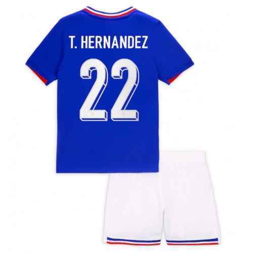 Dětský Fotbalový dres Francie Theo Hernandez #22 ME 2024 Domácí Krátký Rukáv (+ trenýrky)